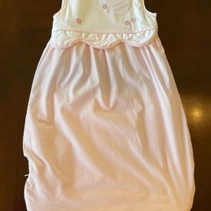 Pink Gingham Sleep Sack with Ladybug Detail